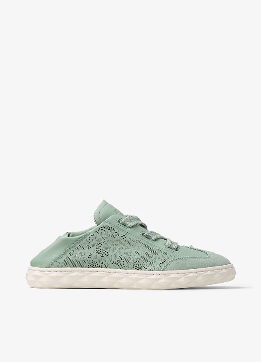 Jimmy Choo Diamond Light Flex/F sneaker van lamsleer met opengewerkt dessin - detail mint
