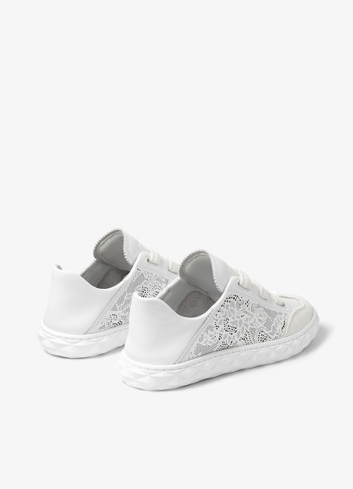 Jimmy Choo Diamond Light Flex/F sneaker van lamsleer met opengewerkt dessin - achterkant 6 wit