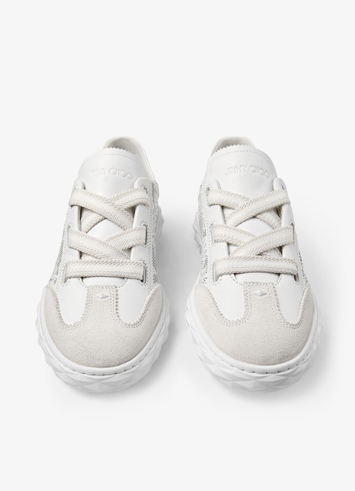 Jimmy Choo Diamond Light Flex/F sneaker van lamsleer met opengewerkt dessin - detail 2 wit
