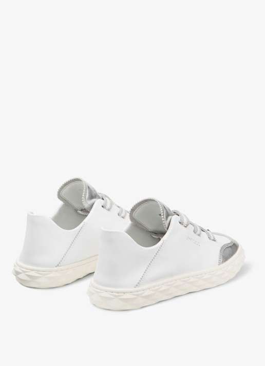 Jimmy Choo Diamond Light Flex/F sneaker van leer met metallic finish - achterkant wit