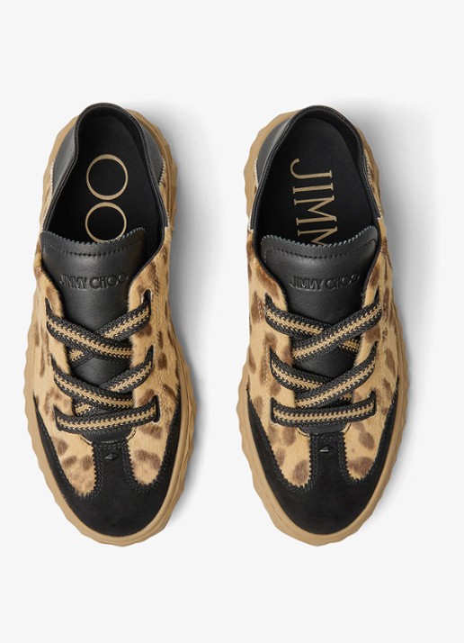 Jimmy Choo Diamond Light Flex/F sneaker van leer met suède details - detail 3 lichtbruin