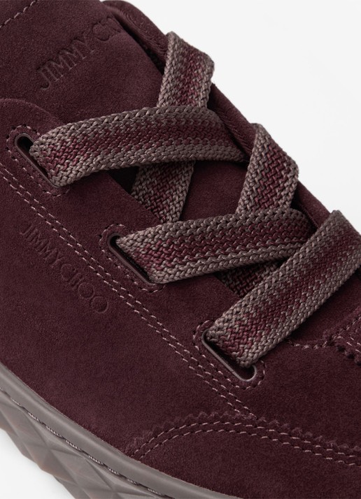Jimmy Choo Diamond Light Flex/F sneaker van suède - detail 4 donkerrood