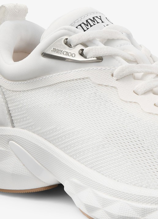 Jimmy Choo Diamond Run/F sneaker met lamsleren details - detail 3 wit