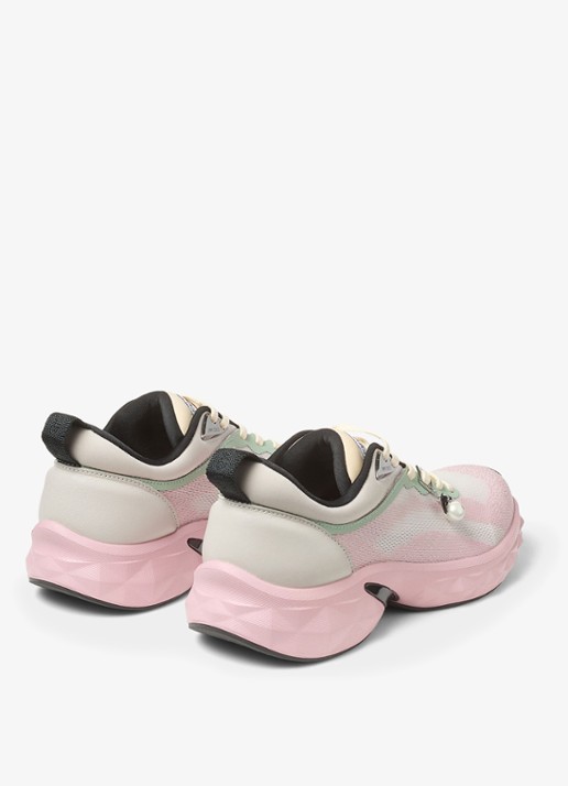 Jimmy Choo Diamond Run/F sneaker met lamsleren details - achterkant 5 roze