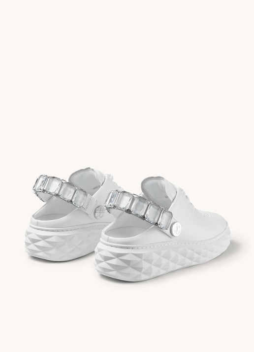 Jimmy Choo Diamond Sling sneaker met strass en kalfsleren details - detail 5 wit