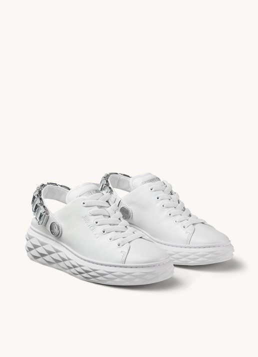 Jimmy Choo Diamond Sling sneaker met strass en kalfsleren details - detail 7 wit