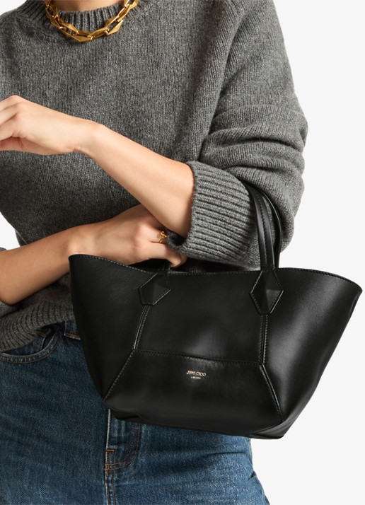 Jimmy Choo Diamond Tote/S handtas van kalfsleer  - voorkant 6 zwart