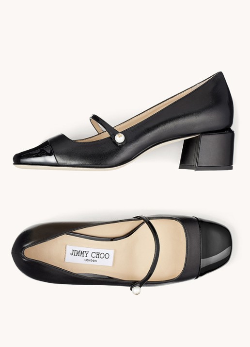 Jimmy Choo Elisa 45 pump van lamsleer - detail 3 zwart
