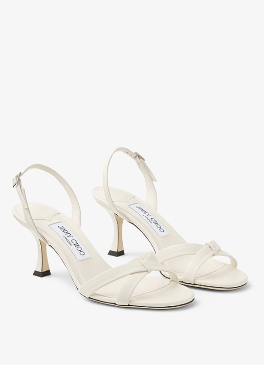 Jimmy Choo Elsy 70 sandalette van lamsleer - detail 4 gebroken wit