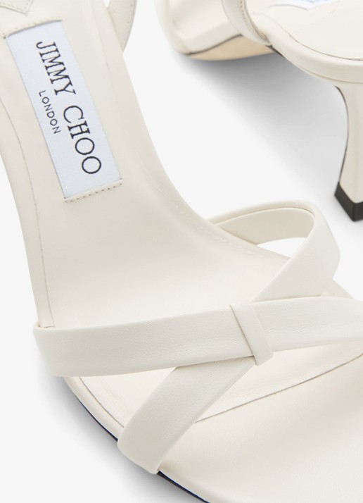 Jimmy Choo Elsy 70 sandalette van lamsleer - detail 6 gebroken wit