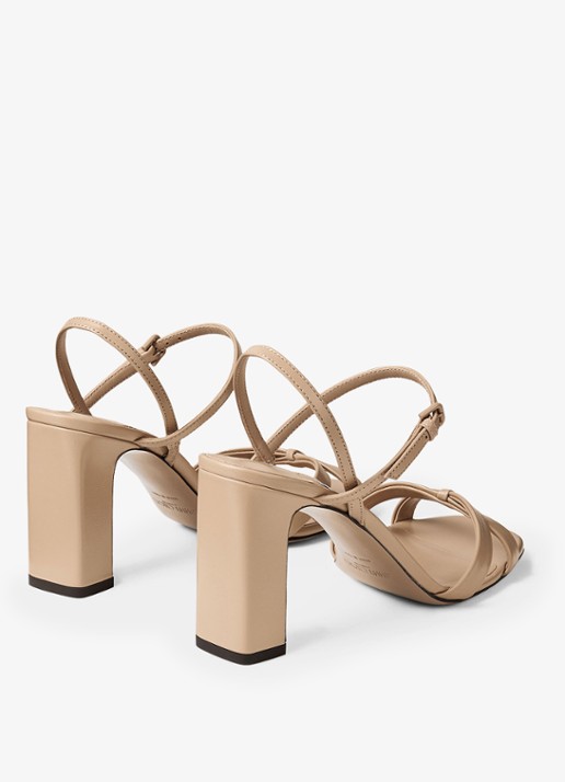 Jimmy Choo Elsy/Bh 85 sandalette van lamsleer - achterkant 5 beige