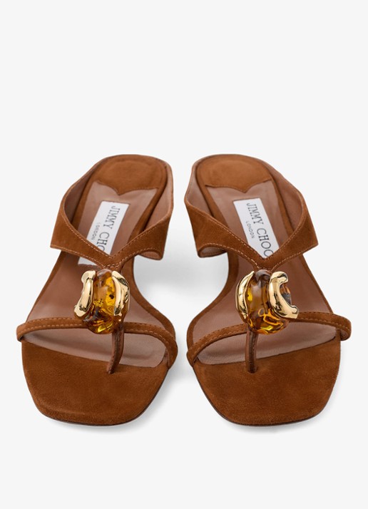 Jimmy Choo Emeri Stone 35 muiltje van geitenleer - detail 5 bruin