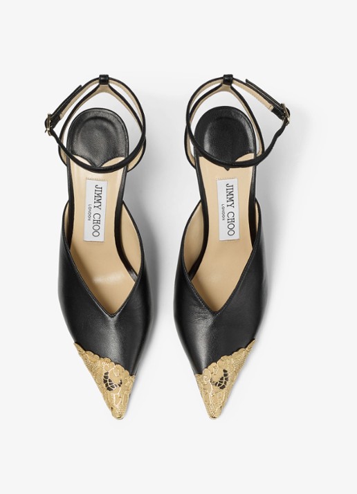 Jimmy Choo Faiz 100 sandalette van leer - detail 2 zwart