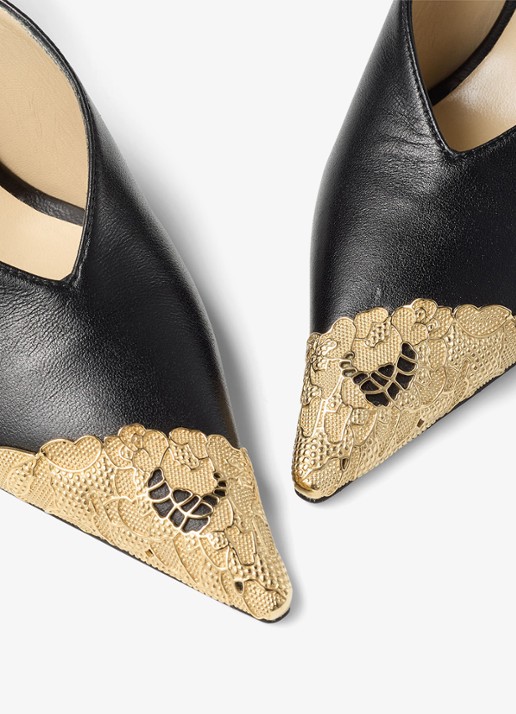 Jimmy Choo Faiz 100 sandalette van leer - detail 3 zwart