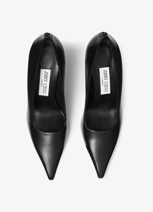 Jimmy Choo Ixia 80 pump van lamsleer - detail 2 zwart