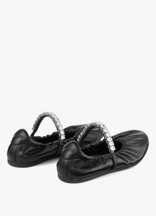 Jimmy Choo Jade ballerina van leer - achterkant 3 zwart