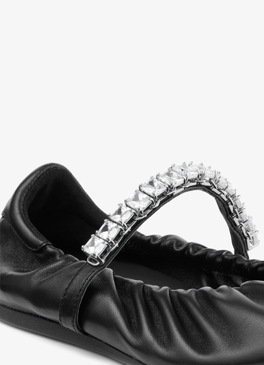 Jimmy Choo Jade ballerina van leer - detail 5 zwart