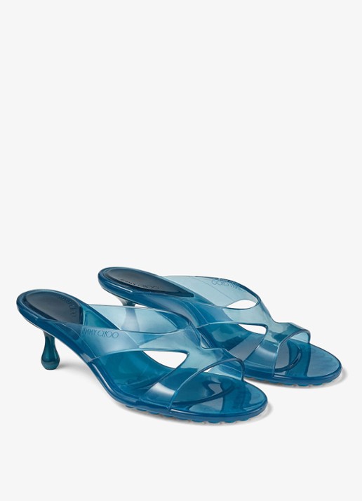 Jimmy Choo Jelly Drop 50 muiltje van rubber - detail 2 blauw