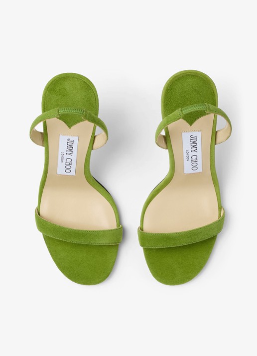 Jimmy Choo Jenn 100 sandalette van geitensuède - detail 4 groen