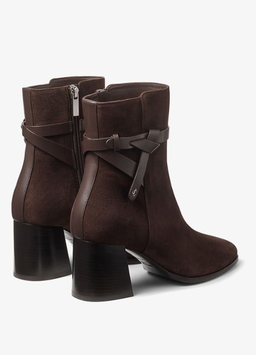 Jimmy Choo Lawton 65 enkellaarsje van geitensuède - achterkant 4 donkerbruin
