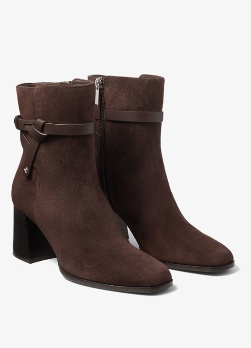 Jimmy Choo Lawton 65 enkellaarsje van geitensuède - voorkant 3 donkerbruin