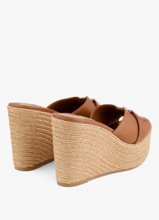Jimmy Choo Leda Wedge 100 sleehak van kalfsleer - achterkant 3 bruin