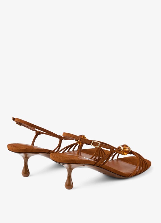 Jimmy Choo Lova 50 sandalette van geitensuède - achterkant 6 bruin