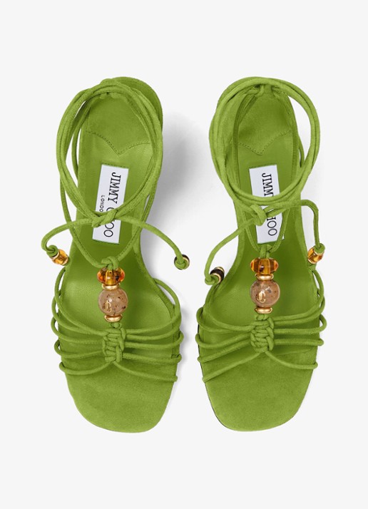 Jimmy Choo Lova 85 sleehak van geitensuède - detail 5 groen
