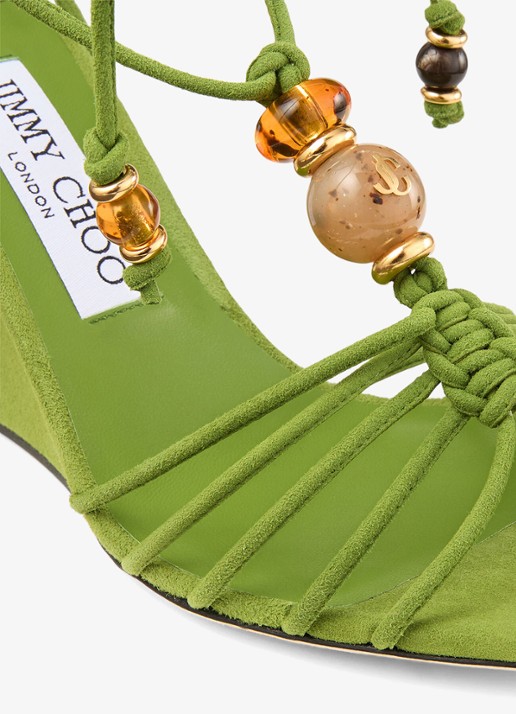 Jimmy Choo Lova 85 sleehak van geitensuède - detail 6 groen