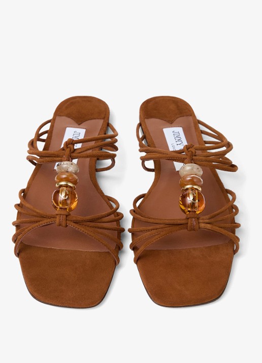 Jimmy Choo Lova slipper van geitensuède - detail 5 bruin