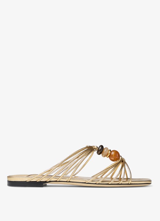 Jimmy Choo Lova slipper van lamsleer met metallic finish