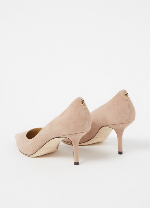 Jimmy Choo Love 65 pump van suède - detail 5 oudroze