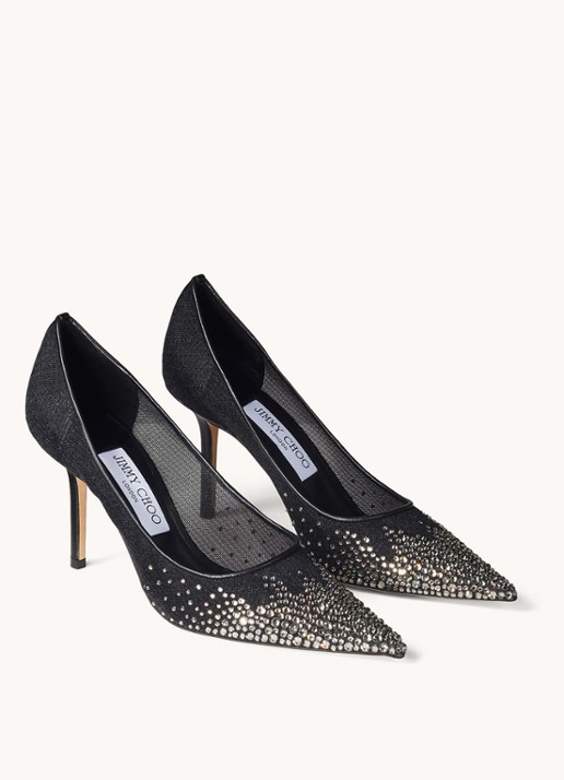 Jimmy Choo Love 85 pump met strass en lamsleren details - detail 3 zwart
