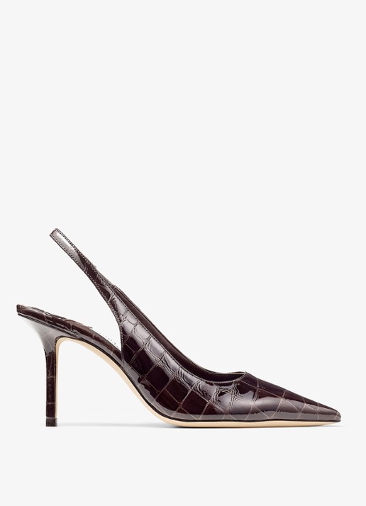 Jimmy Choo Love 85 slingback van kalfsleer met crocostructuur