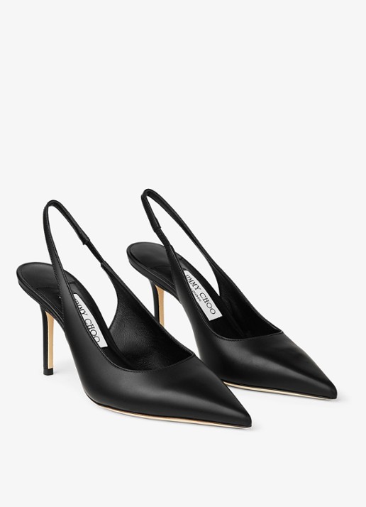 Jimmy Choo Love 85 slingback van kalfsleer - voorkant 4 zwart