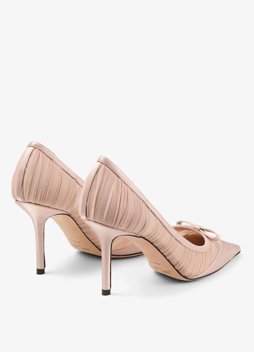 Jimmy Choo Love/Mesh 85 pump van mesh - achterkant 5 oudroze