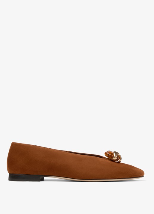 Jimmy Choo Margot ballerina van geitensuède