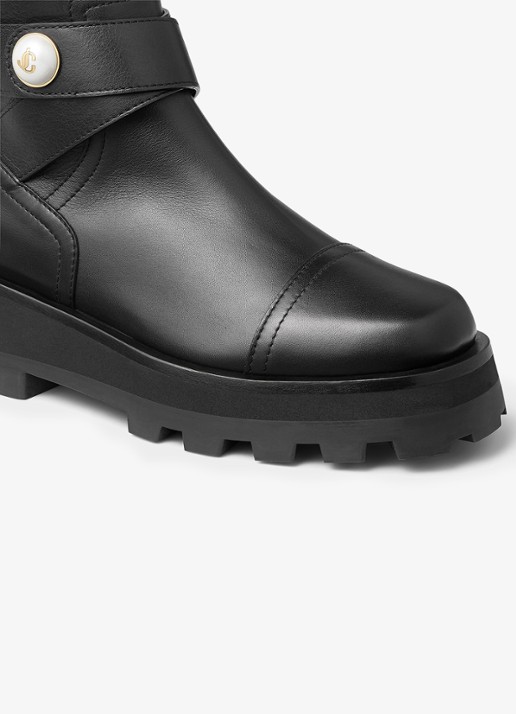 Jimmy Choo Meena Flat enkellaarsje van kalfsleer - detail 2 zwart