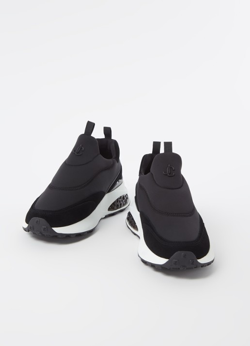 Jimmy Choo Memphis sneaker met suède details - detail 3 zwart