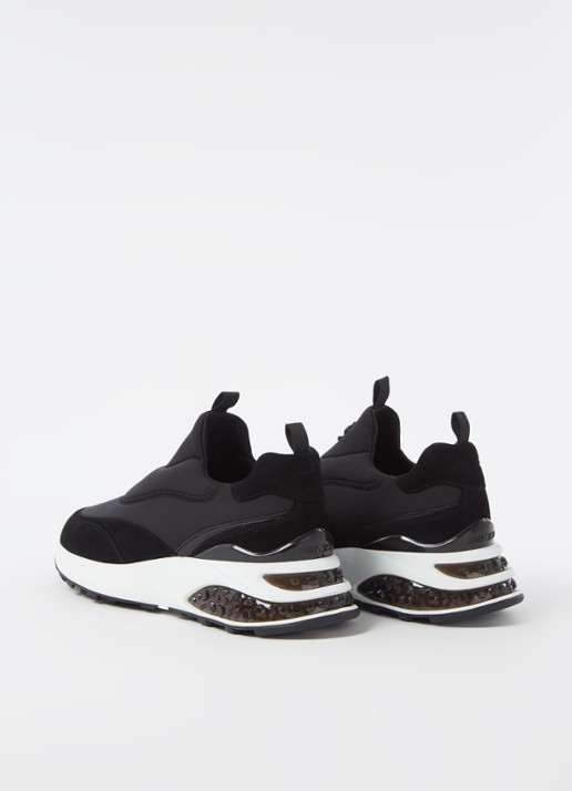 Jimmy Choo Memphis sneaker met suède details - detail 4 zwart