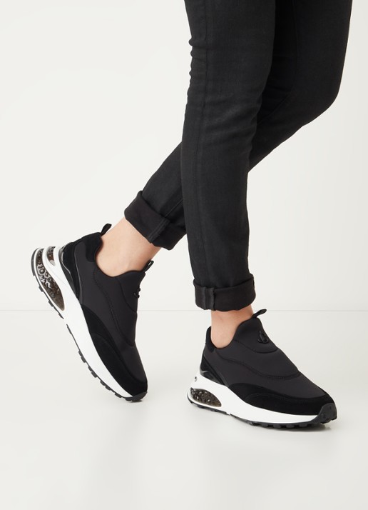 Jimmy Choo Memphis sneaker met suède details - voorkant 2 zwart
