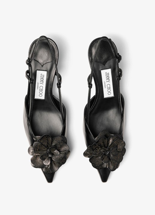 Jimmy Choo Mimmi 50 slingback van lamsleer - detail 2 zwart
