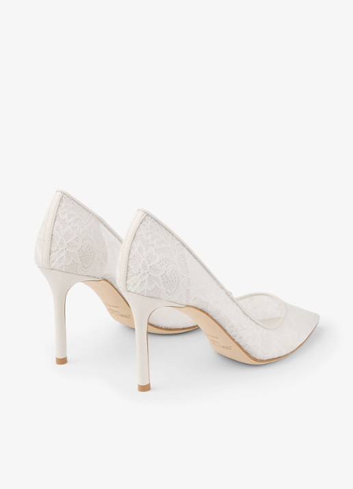 Jimmy Choo Romy 85 pump van kant - achterkant 5 ivoor