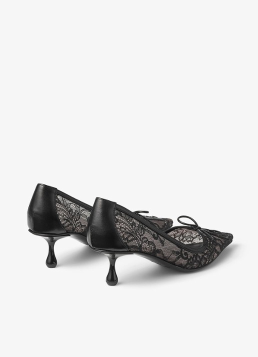 Jimmy Choo Scarlett 50 pump van kant met lamsleren details - achterkant 5 zwart