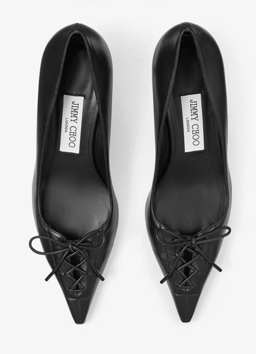 Jimmy Choo Scarlett 50 pump van lamsleer - detail 6 zwart