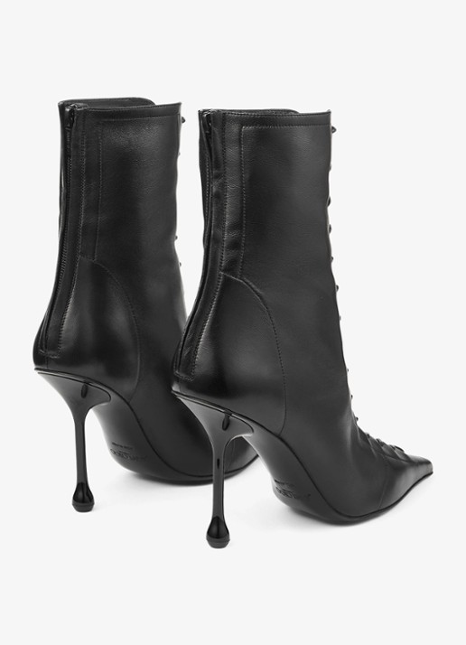 Jimmy Choo Scarlett 95 enkellaarsje van lamsleer - achterkant 5 zwart