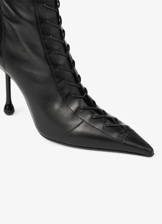 Jimmy Choo Scarlett 95 enkellaarsje van lamsleer - detail 2 zwart