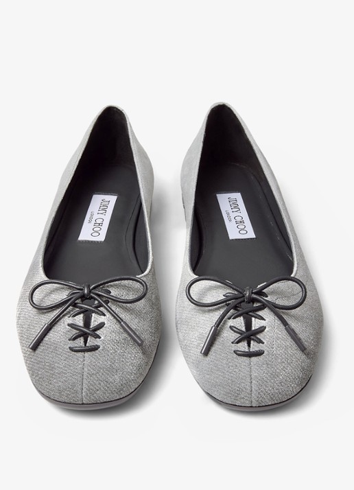 Jimmy Choo Scarlett ballerina met strikdetail - detail 2 grijs