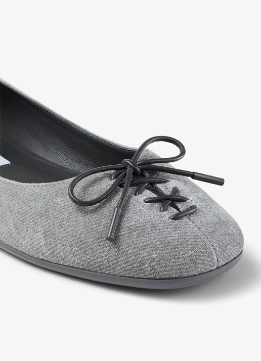 Jimmy Choo Scarlett ballerina met strikdetail - detail 3 grijs