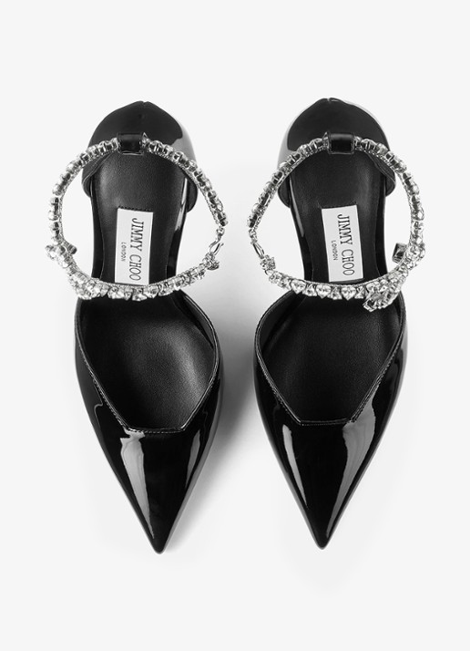 Jimmy Choo Stevie 100 pump van lakleer - detail 5 zwart
